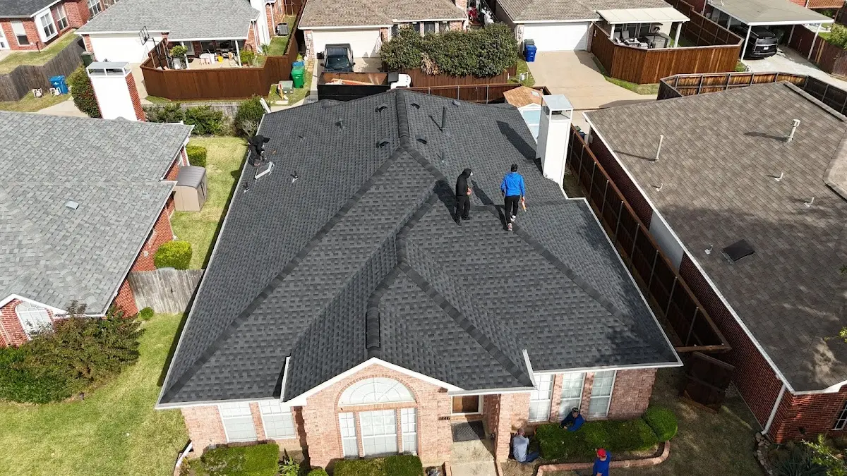 Slate & Tile Roof Repair work in progress on a Longview property